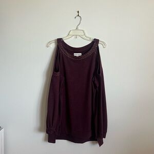 Knox Rose Maroon Cold Shoulder Tunic